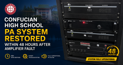 Confucian High School PA System Restored Within 48 Hours After Amplifier Fault