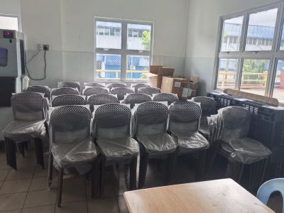 Supply & Installation of HPL Top Canteen Tables and PP Canteen Chairs at Bandar Bukit Beruntung, Rawang, Selangor