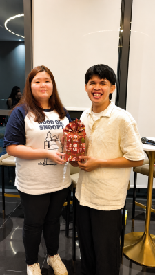Backend Staff exchange gift at Celebrate Xmas 