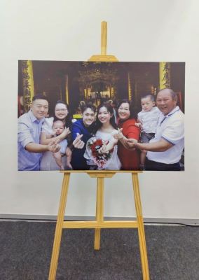 Print Photo Frame Poster with Wooden Easel Stand For Family Photo At Seri Kembangan, Selangor | Wedding Welcome Sign | Birthday Party | Graduation | Baby Shower | Anniversary | Memorial Display | Event Entrance | Photo Booth | Reception Display