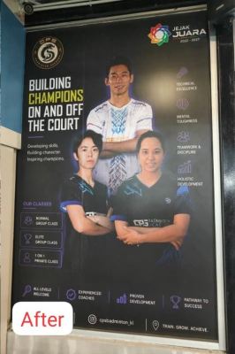 Print Window Sticker For Badminton Lessons At Setapak, KL | Glass Door Sticker | Shopfront Branding | Business Promotion | Membership Promotion | Grand Opening | Sports Academy | Window Advertising | Promotional Display