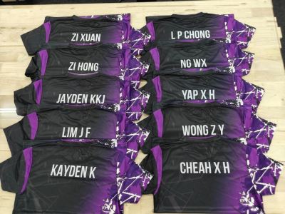 Customized Badminton Jersey With Name Printing For Players At Subang, Selangor | Personalized Sports Jersey | Personalized Name Printing | Team Sports Jersey | School & Club Uniform | Badminton Tournament Jersey | Training & Competition Wear