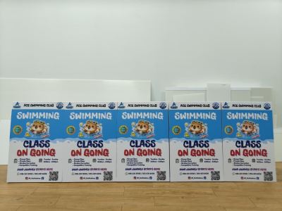Print PP Hollow A Board Stand for ACE  Swimming club At Bukit jalil, KL | Marketing Display | Event Setup | Signage Board | Visual Merchandising