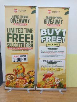 Print Roll Up Stand For Restaurant At Subang Jaya, Selangor | Premium Banner Stand | Food Promotion | Restaurant Display | Advertising | Indoor Display