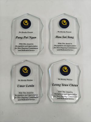 Print UV Crystal Trophy For Awards At Cheras, Selangor | UV Print Service | Custom Trophy | Business Awards | Business Event | Corporate Gifts