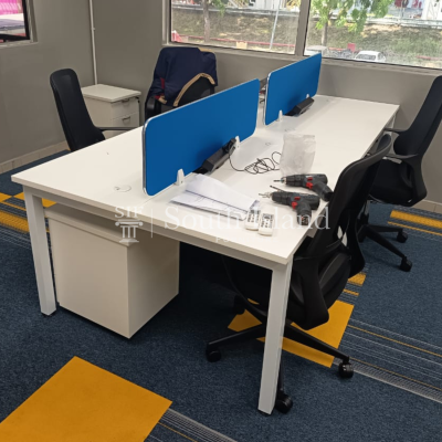 Workstation Cluster of 4 + Finn Medium Office Chair for Efficient Daily Operations | Ipoh, Perak