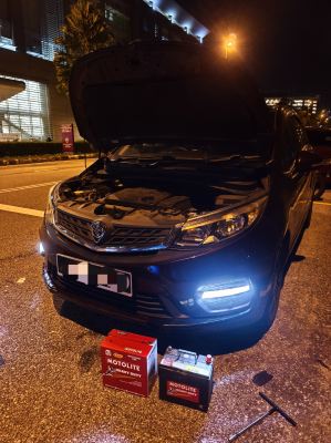 Car Battery Proton Persona VVT NS60S Motolite  Heavy Duty Service Battery Replacement@Putrajaya Presint 7