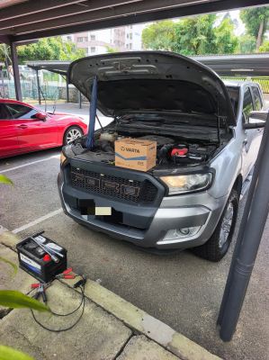 Servis Tukar Bateri Kereta Ford Ranger XLT DIN66L Varta Blue Dynamic Car Battery Delivery In Bandar Puteri Puchong