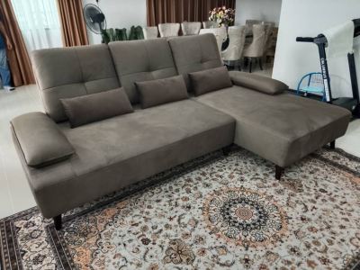 Thanks for Customer From Perlis With Order Model Jordan L-Shape Push-Back Sofa Colour Dark Grey