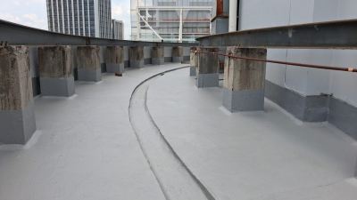 Application of Sika Sikalastic 590 Liquid Applied Waterproofing Membrane completed