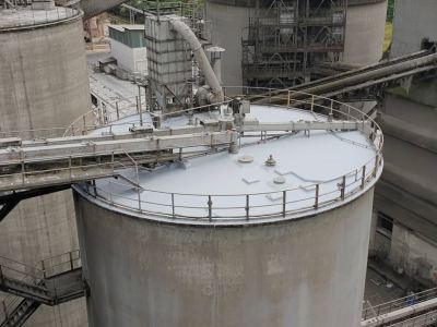 Application of Bostik Liquid Applied Waterproofing Membrane System over Cement Silo Facilities Roof completed