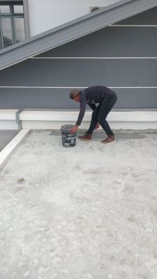 Protective screed over the waterproofing membrane ��Krubong Samarinda Melaka��