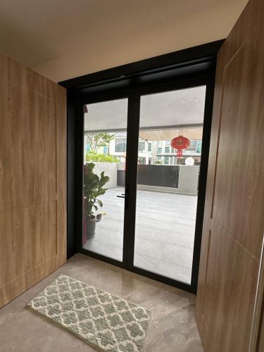 Security Stainless Steel Mosquito Wire Mesh Swing Door (view from inside)