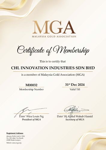 Malaysia Gold Association (MGA) - Certificate of Membership 2024