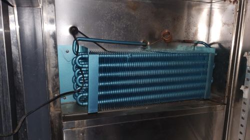Tabletop chiller's evaporator coil broken