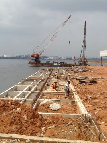 River boardwalk construction at Seibong Cove, Johor Bahru