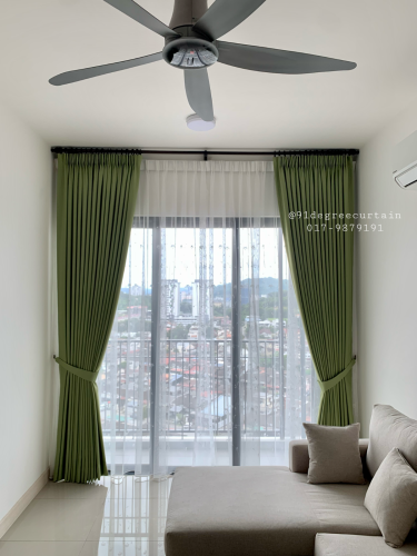 Living Room - Curtain - Eyelet- Apple Green