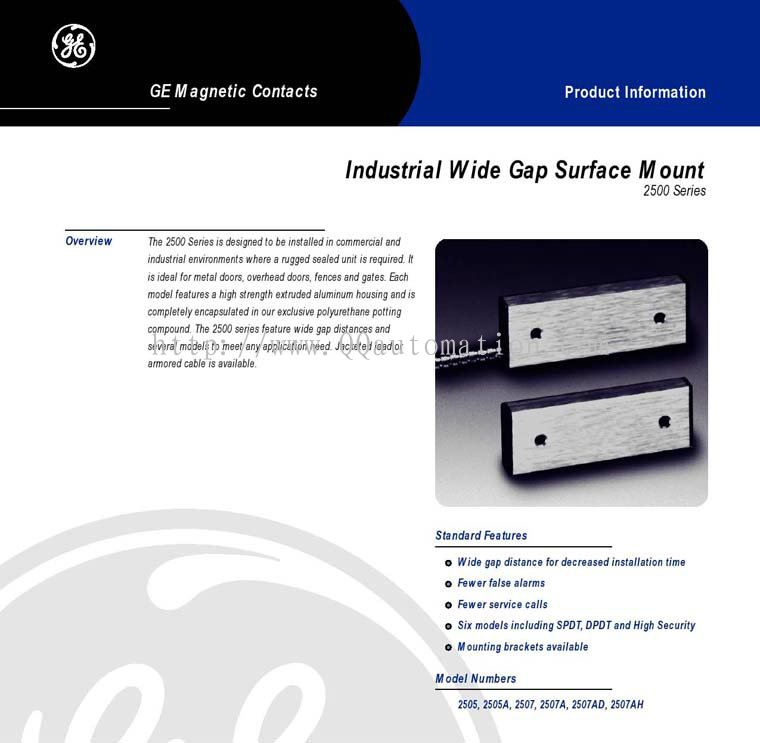 QQ Automation Pte Ltd:GE-2500-Series-Magnetic-Contacts