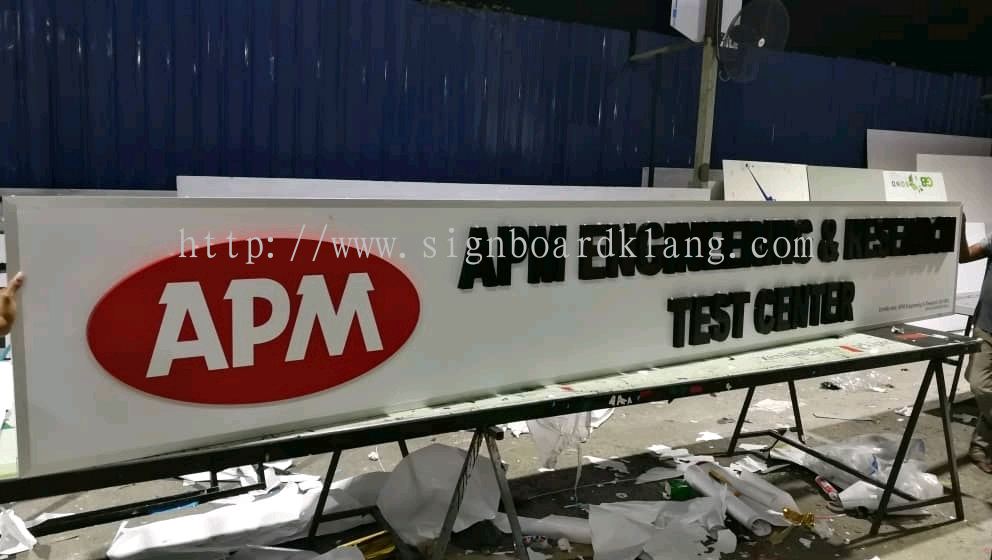 Klang apm engineering 3d box up lettering signage signboard at