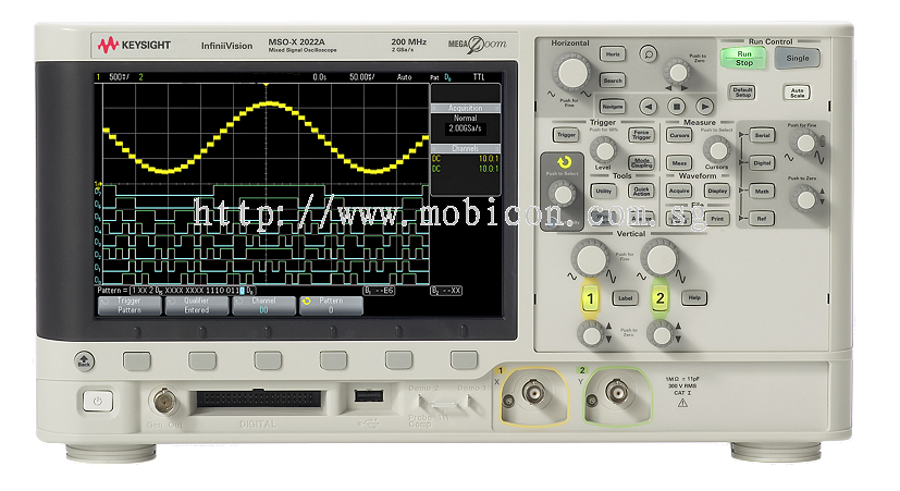 Mobicon-Remote Electronic Pte Ltd:Keysight Oscilloscope 70 MHz, 2 Analog Channels, DSOX2002A