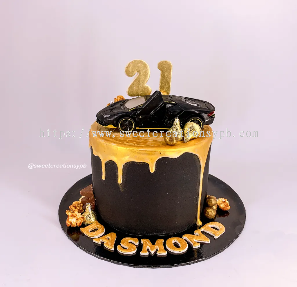 Black & Golden Theme Cake for Him 🖤💛 Topped with Macarons & Ferrero  Rocher 😋 . . . #Ahmedabadbaker #birthdaycake #cakeforhim #cakeforher #m… |  Instagram