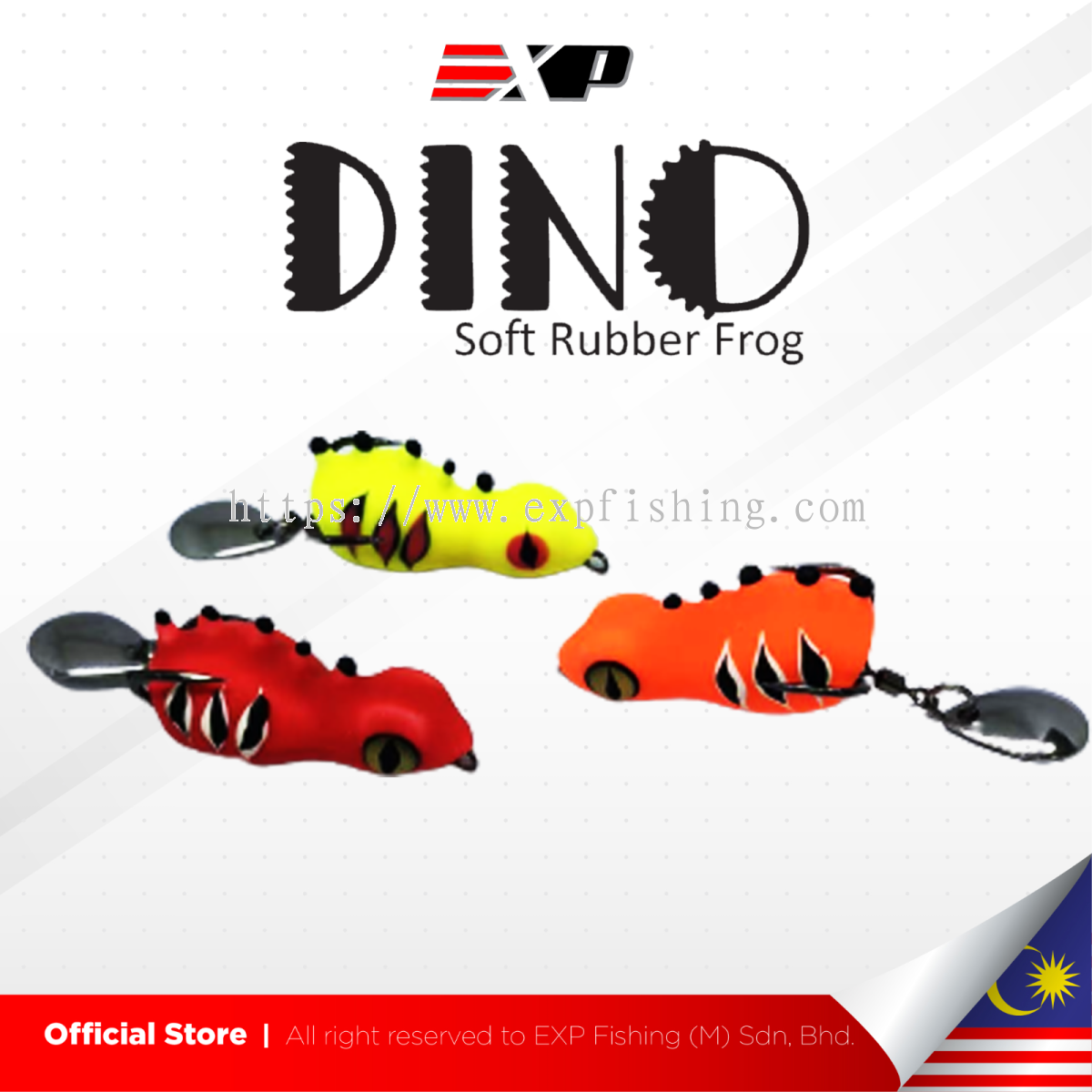 Penang,Bukit Mertajam EXP Dino Soft Rubber Frog **BUY 1 FREE 1** Soft Frog  - Fishing Lure from EXP FISHING (M) SDN BHD