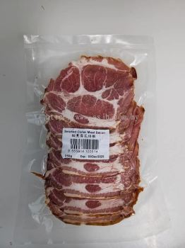 FROZEN SMOKED COLLAR MEAT BACON 烟熏雪花培根(中咀） 500gm (30pkt/ctn)