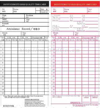 Biosystem Time Card