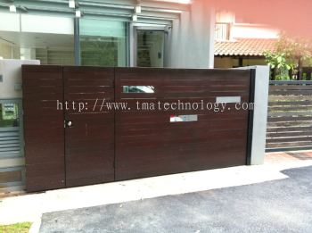 TMA Technology System Pte Ltd : Main Sliding Gate Chengai Wood Design.