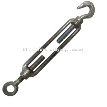 Galvanized Mild Steel Turnbuckle, Eye + Hook, Commercial Type