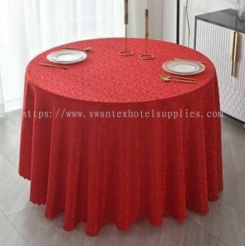  (READY STOCK)  Red Color  Table Cloth 116" (295cm round ) 