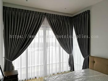 Dim Out Curtain Double Pleat Design