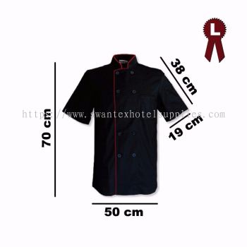 Short Sleeve Chef Jacket :black Color