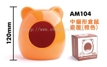 AM104  Ceramic Hamster House - Orange