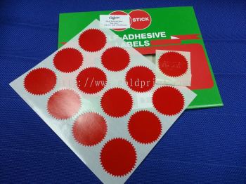 RED Adhesive Labels (Dia. 45mm)