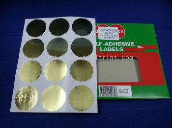 GOLD Adhesive LAbels (Dia. 51mm)