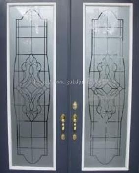 Glass door Cream-etching