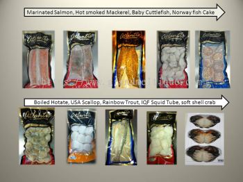 Variety Of Frozen Seafood Retail packing