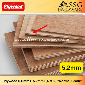  Plywood 6.0mm (~5.2mm) (4' x 8') "Normal Grade"