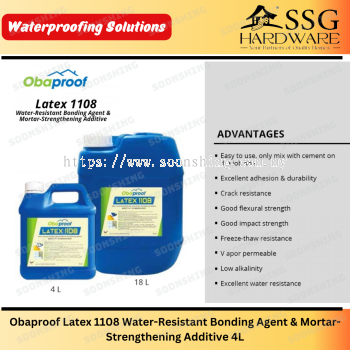 Obaproof Latex 1108 Water-Resistant Bonding Agent & Mortar-Strengthening Additive 4L