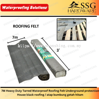 7M Heavy Duty Tarred Waterproof Roofing Felt Underground protection House black roofing / atap bumbu