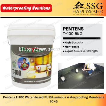 Pentens T-100 Water-based PU Bituminous Waterproofing Membrane 20KG