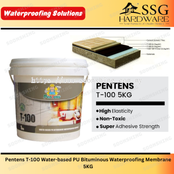 Pentens T-100 Water-based PU Bituminous Waterproofing Membrane 5KG