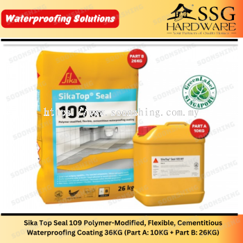 Sika Top Seal 109 Polymer-Modified, Flexible, Cementitious Waterproofing Coating 36KG (Part A: 10KG 