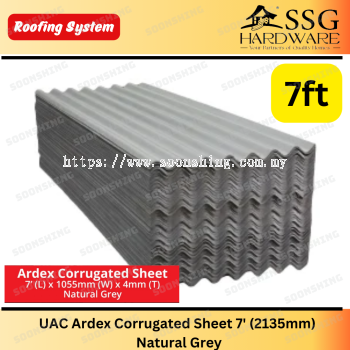 UAC Ardex Corrugated Sheet 7' (2135mm) Natural Grey