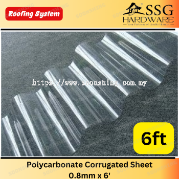 Polycarbonate Corrugated Sheet 0.8mm x 6'