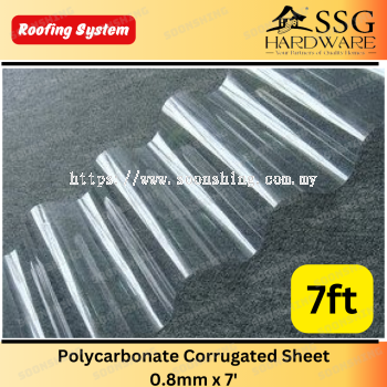 Polycarbonate Corrugated Sheet 0.8mm x 7'