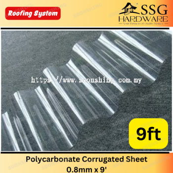 Polycarbonate Corrugated Sheet 0.8mm x 9'