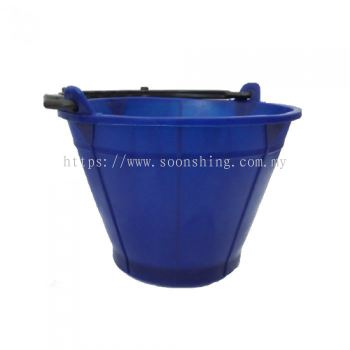 Koyomat Heavy Duty PVC Cement Bucket (Blue) with Plastic Handle