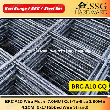 BRC A10 Wire Mesh (7.0MM) Cut-To-Size 1.80M x 4.10M (9x17 Ribbed Wire Strand)